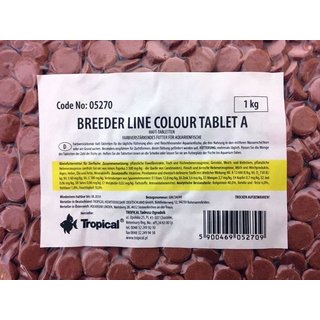 Breeder Line ColourTablets A - farbverstrkende Futtertabletten, 1kg